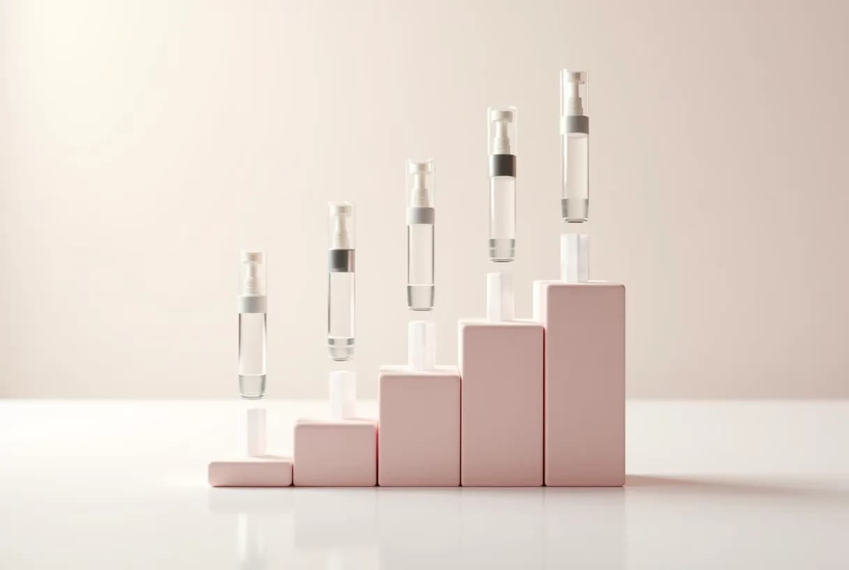 A single-dose weekly injection pen resting on a kitchen counter next to a calendar and a glass of water